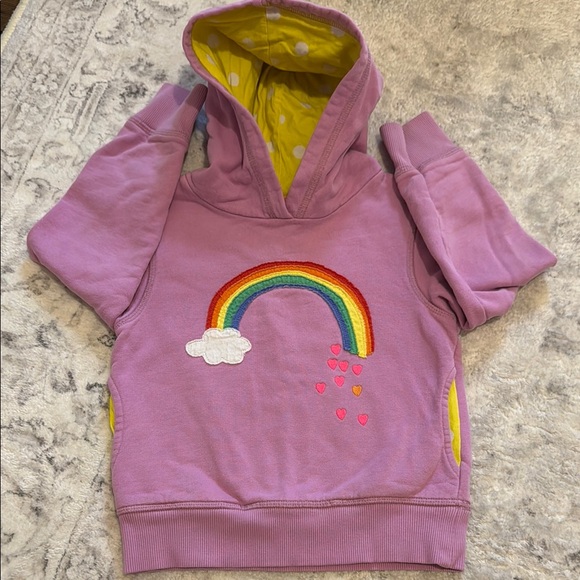 Mini Boden Purple Kids Hoodie with Rainbow Design - Picture 1 of 5
